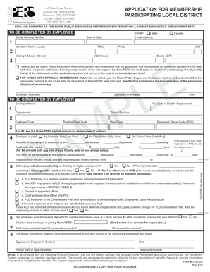 Maine Public Employees Retirement System Application