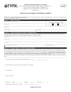 Physician Annual Report of Disabling Condition