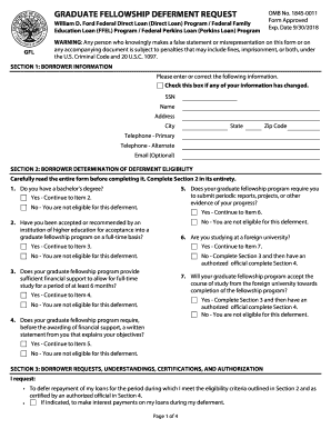Graduate Fellowship Deferment Request Form
