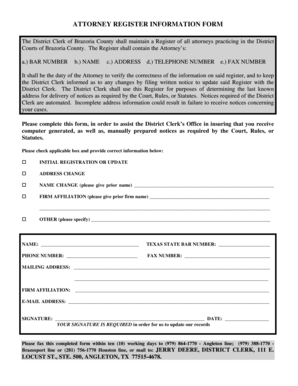 Attorney Registration Form