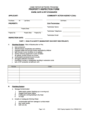 Home Repair Network Property Inspection Form