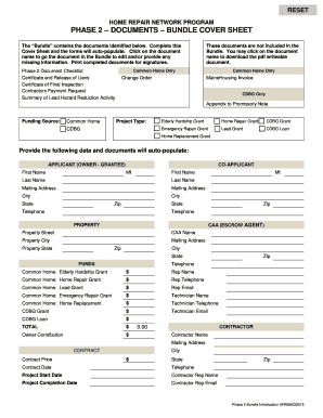 Home Repair Network Program Phase 2 Document Bundle