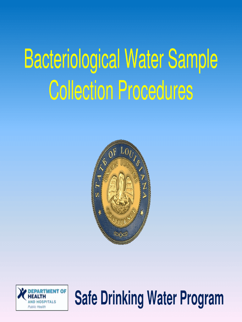 Fillable Online new dhh louisiana Bacteriological Water Sample