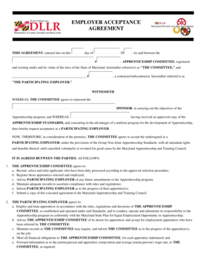 Letter of acceptance contract pdf - EMPLOYER ACCEPTANCE AGREEMENT - dllr maryland