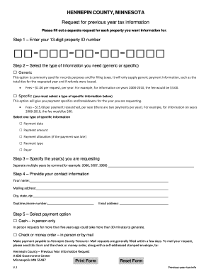 Hennepin County Tax Information Request Form
