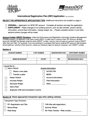 International Registration Plan Application