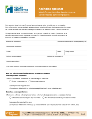 Numero de masshealth - Apndice opcional - Massachusetts Health Connector - mahealthconnector