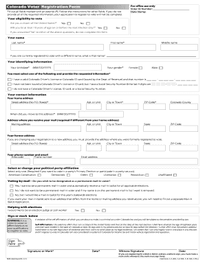 Colorado Voter Registration Form