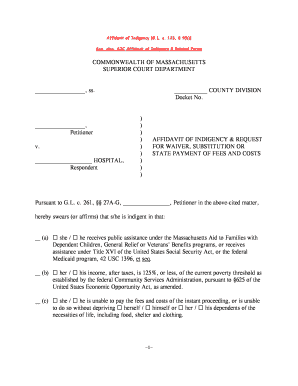 Affidavit of Indigency