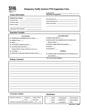 Temporary Traffic Control Inspection Form