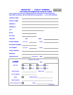 Trucker Information Update Form