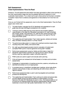 Initial Implementation Self-Assessment Form