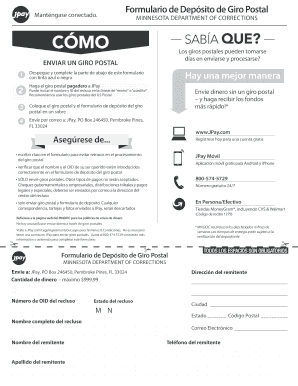 Formulario de Depósito de Giro Postal