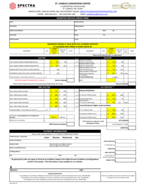 Exhibitor Services Order Form