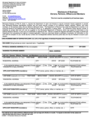 Minnesota Contractor License Application