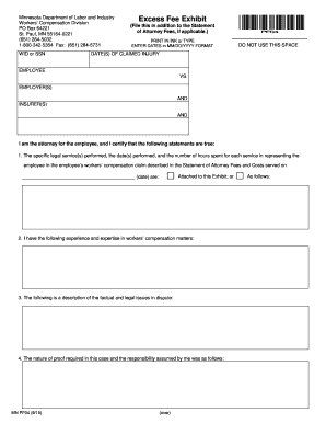 Minnesota Workers' Compensation Excess Fee Exhibit