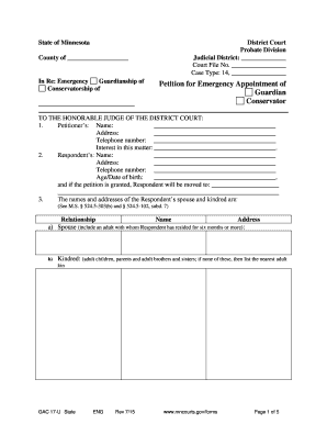 Minnesota Emergency Guardianship and Conservatorship Petition