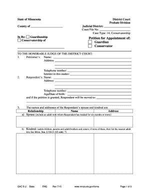 Minnesota Guardianship and Conservatorship Petition