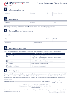 Personal Information Change Request