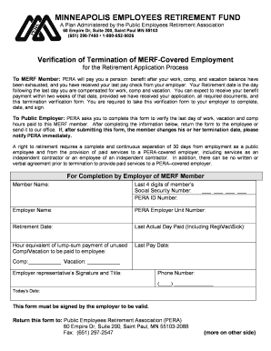 Verification of Termination of MERF-Covered Employment