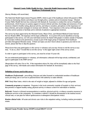Olmsted County Healthcare Professionals Survey
