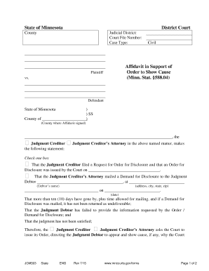 Affidavit in Support of Order to Show Cause