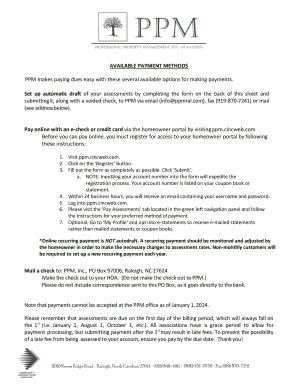 PPM Automatic Draft Form