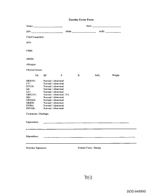 Routine Exam Form