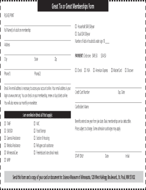 Science Museum of Minnesota Membership Form