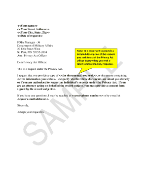 Privacy Act Request Form