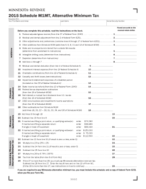 2015 Minnesota Alternative Minimum Tax Form