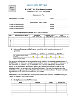 Packet 2 PACKET 2 The Reassessment 1 Reassessment Plan - revenue state mn