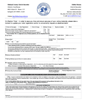Montana Voter Registration Form