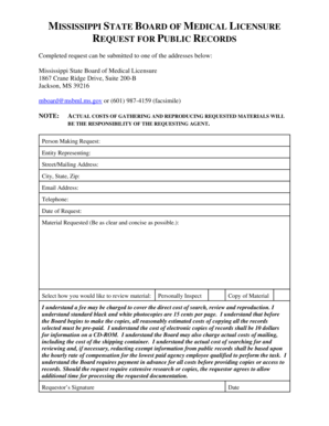 Mississippi Public Records Request Form