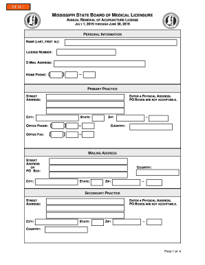 Fillable Online msbml ms MISSISSIPPI STATE BOARD OF MEDICAL LICENSURE ...