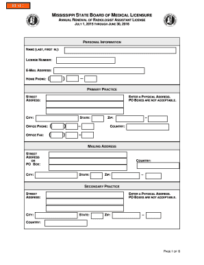 Mississippi Radiologist Assistant License Renewal