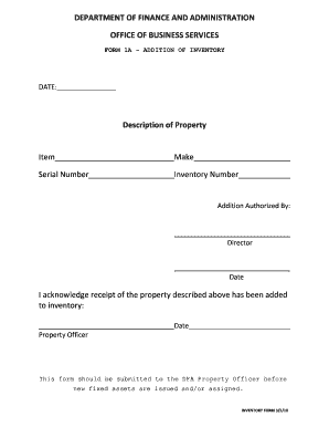 Inventory Addition Form