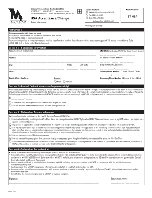Missouri Consolidated Health Care Plan HSA Form