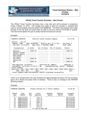 Travel Summary Screen New Format 1052012 - mmrs state ms