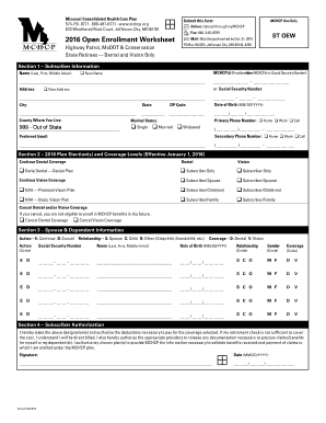 Missouri Consolidated Health Care Plan Enrollment Form