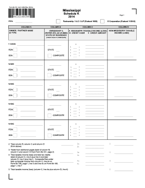 Mississippi Schedule K Form