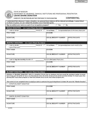 Missouri Leave Share Donation Form