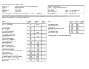 Standard Optional Equipment Form