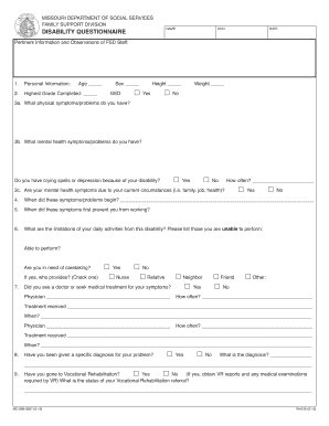 Missouri Disability Questionnaire