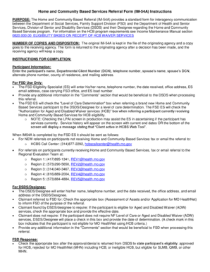 Home and Community Based Services Referral Form (IM-54A)