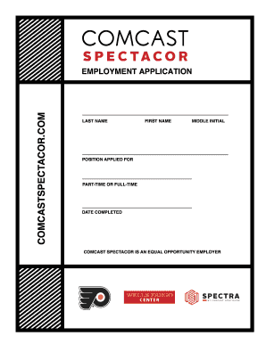 Comcast Spectacor Employment Application