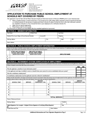 Application to Purchase Public School Employment