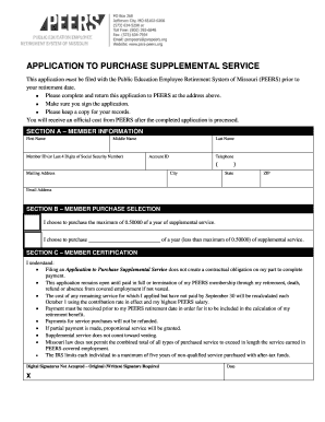 Supplemental Service Purchase Application
