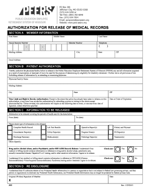 Authorization for Release of Medical Records