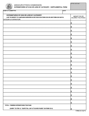 Missouri Ethics Commission Expenditure Form